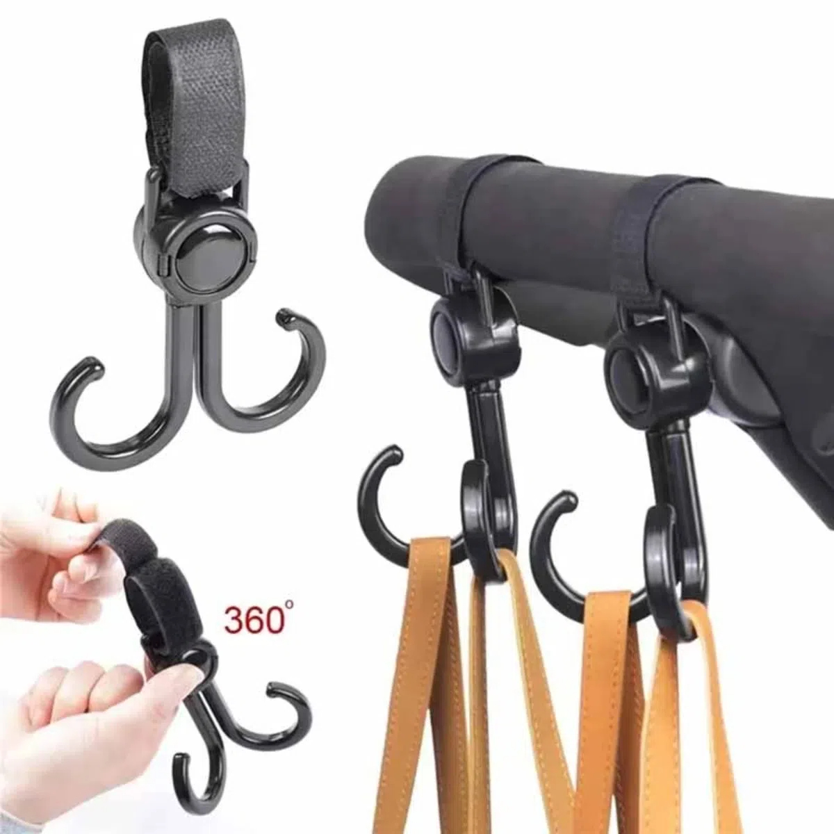 Travel Accessories For 3 Year Old - Ganchos dobles giratorios para cochecito de