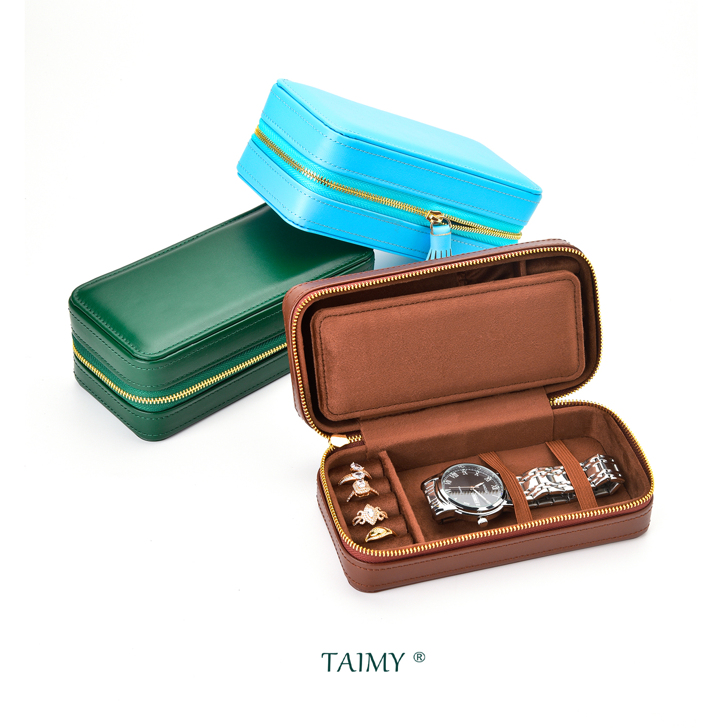 Travel Jewellery & Accessories Organiser - Caja de joyería de cuero Pu