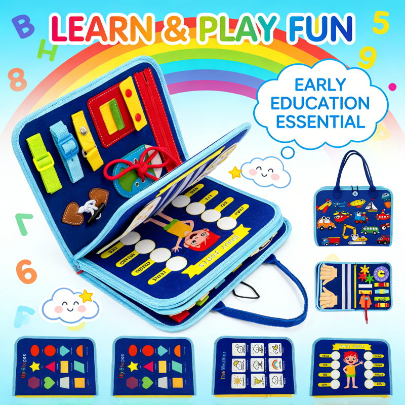 Travel Accessories Toddler - Tablero de Actividades Montessori, Juguetes Sensoriales,