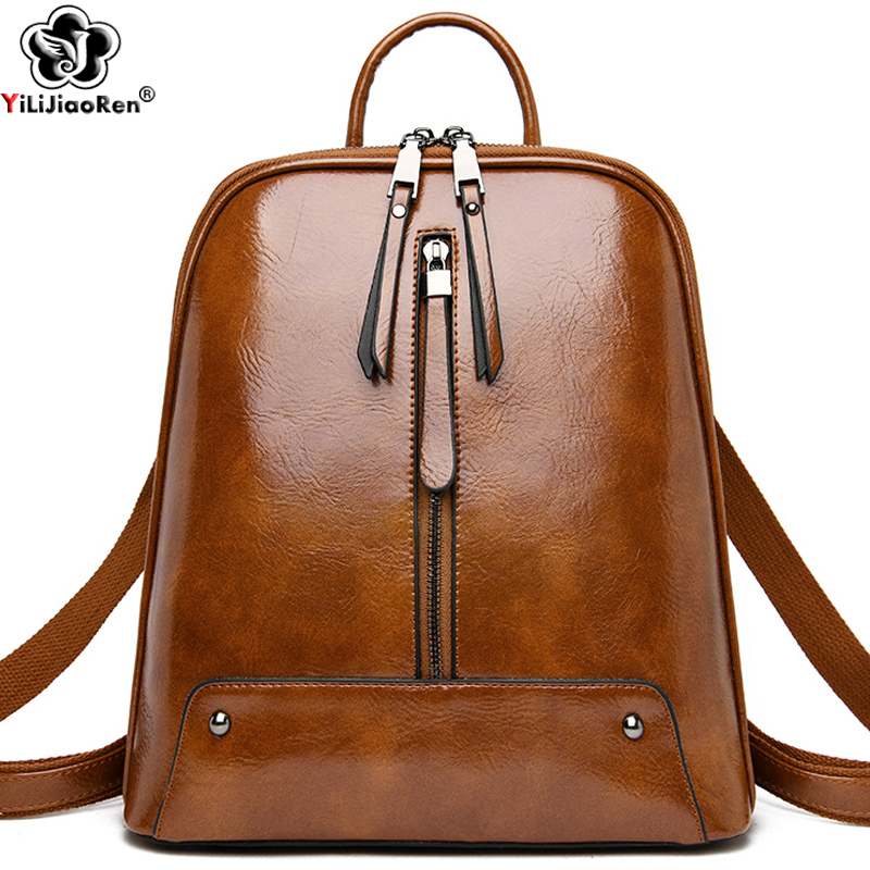 Travel Accessories Leather - Mochila de cuero para mujer, bolso