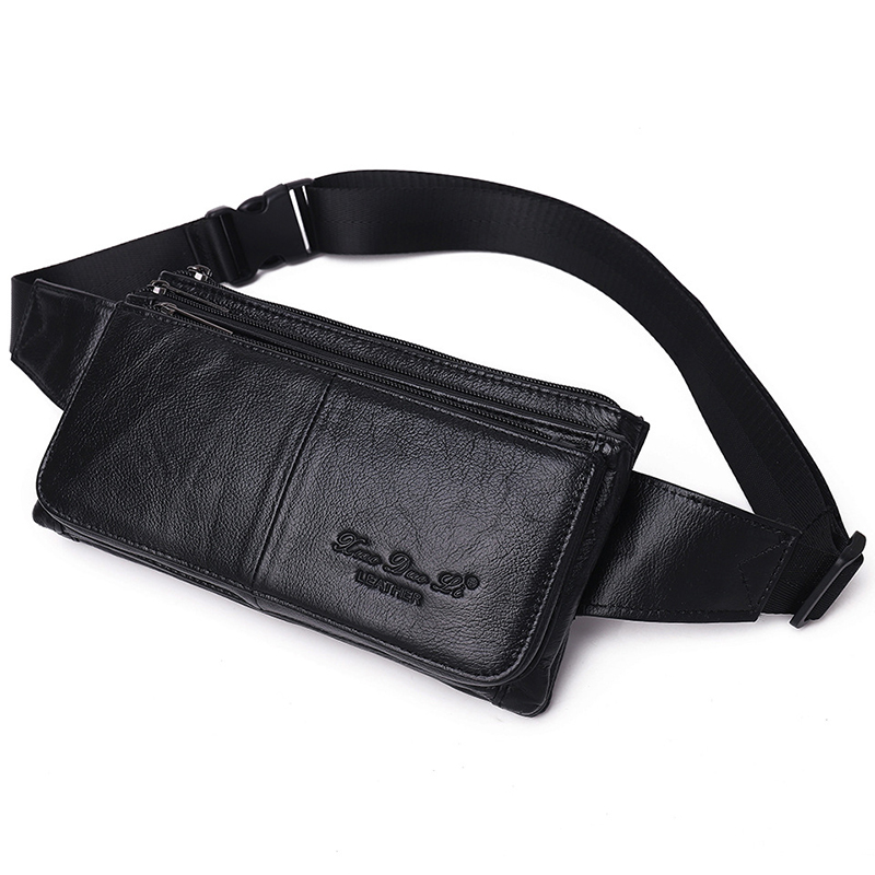 Travel Accessories Leather - Riñonera de cuero genuino para hombre,