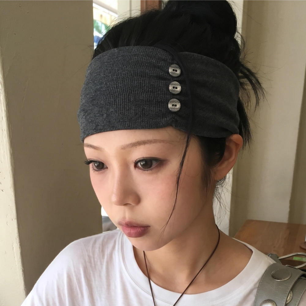 Travel Accessories For Elderly - Diadema Ancha Vintage con Botones, Estilo