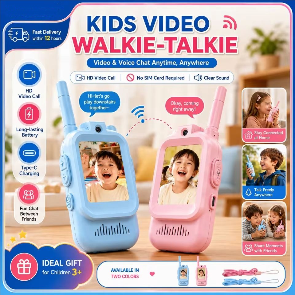 Travel Accessories Toddler - Walkie Talkies con Cámara para Niños,