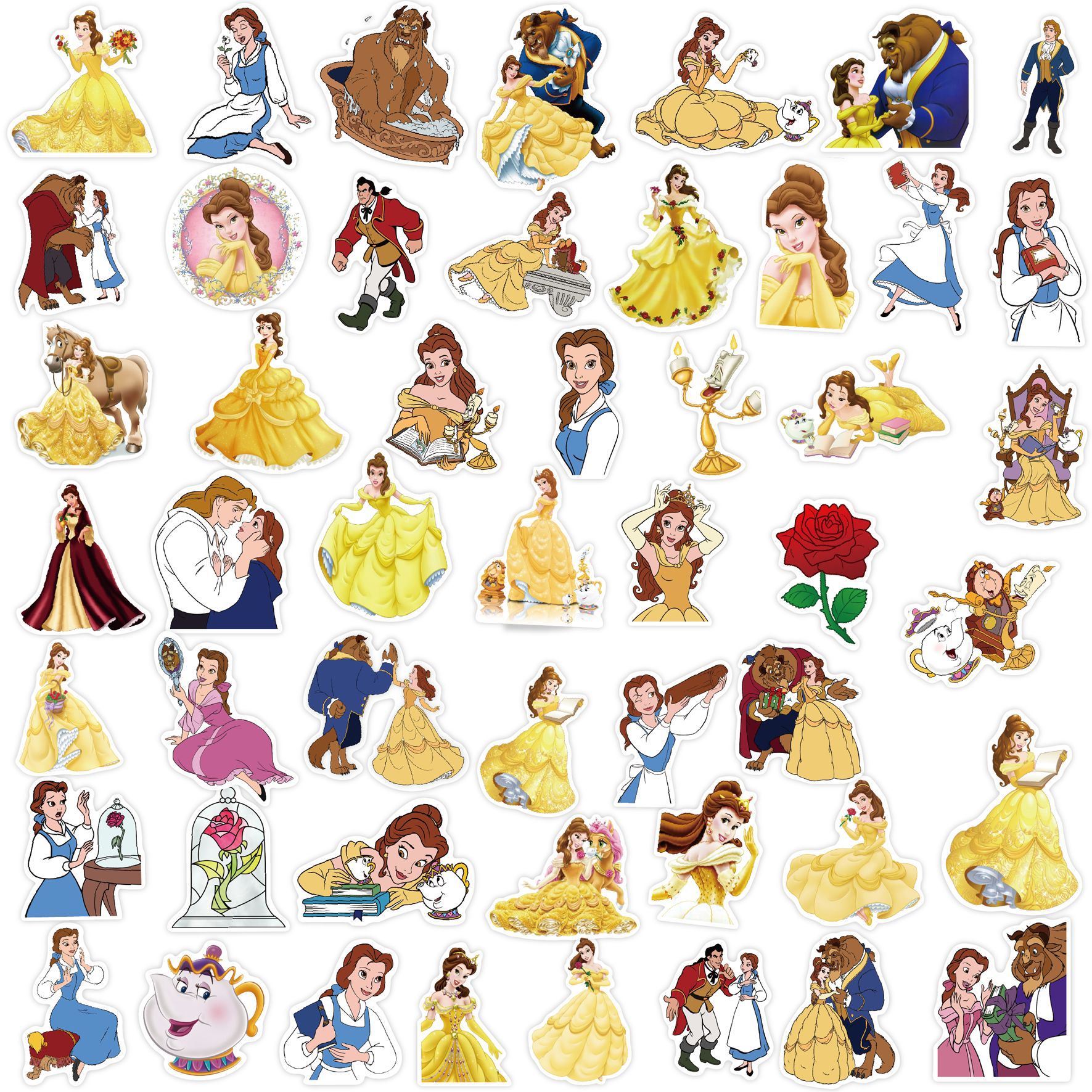 Travel Accessories Disney - 10/50PCS Pegatinas de La Bella y