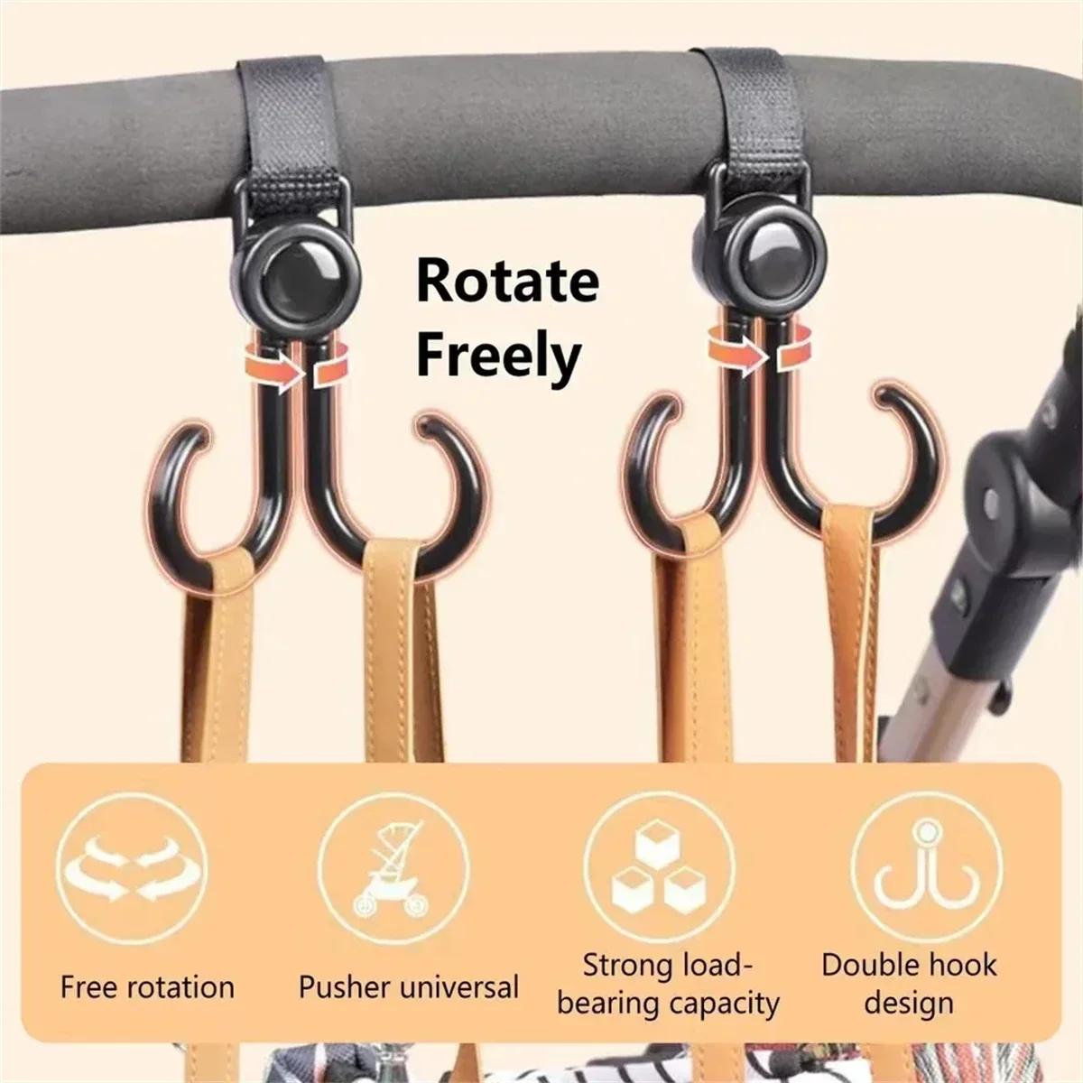 Ganchos dobles giratorios para - Travel Accessories For 3 Year Old reseña y precio