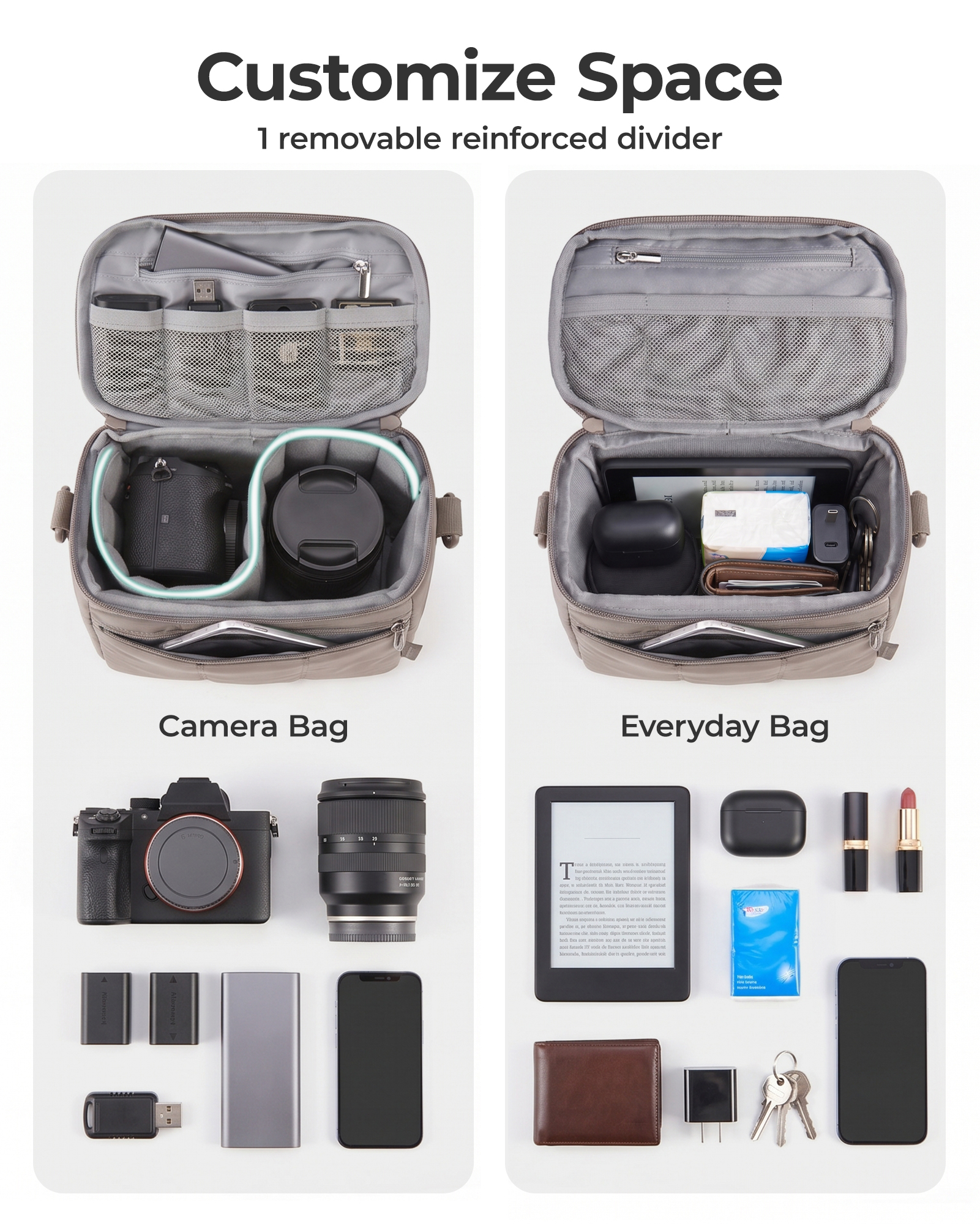 BAGSMART Bolso de hombro acolc - Camera Bag Travel reseña y precio