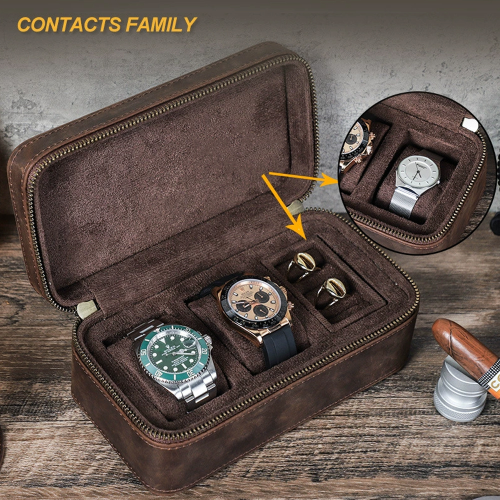 Estuche de reloj de cuero genu - Travel Jewellery & Accessories Organiser reseña y precio