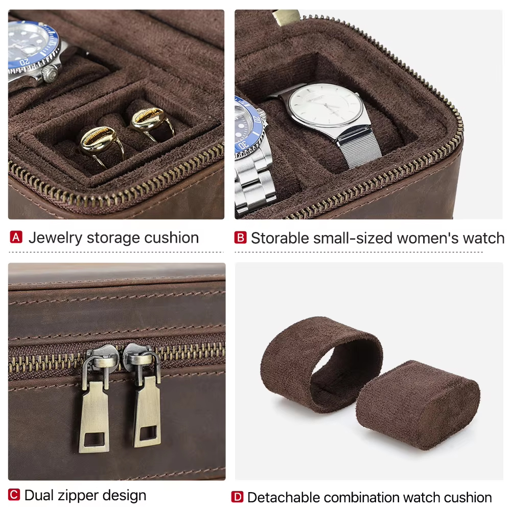 Estuche de reloj de cuero genu - Travel Jewellery & Accessories Organiser reseña y precio