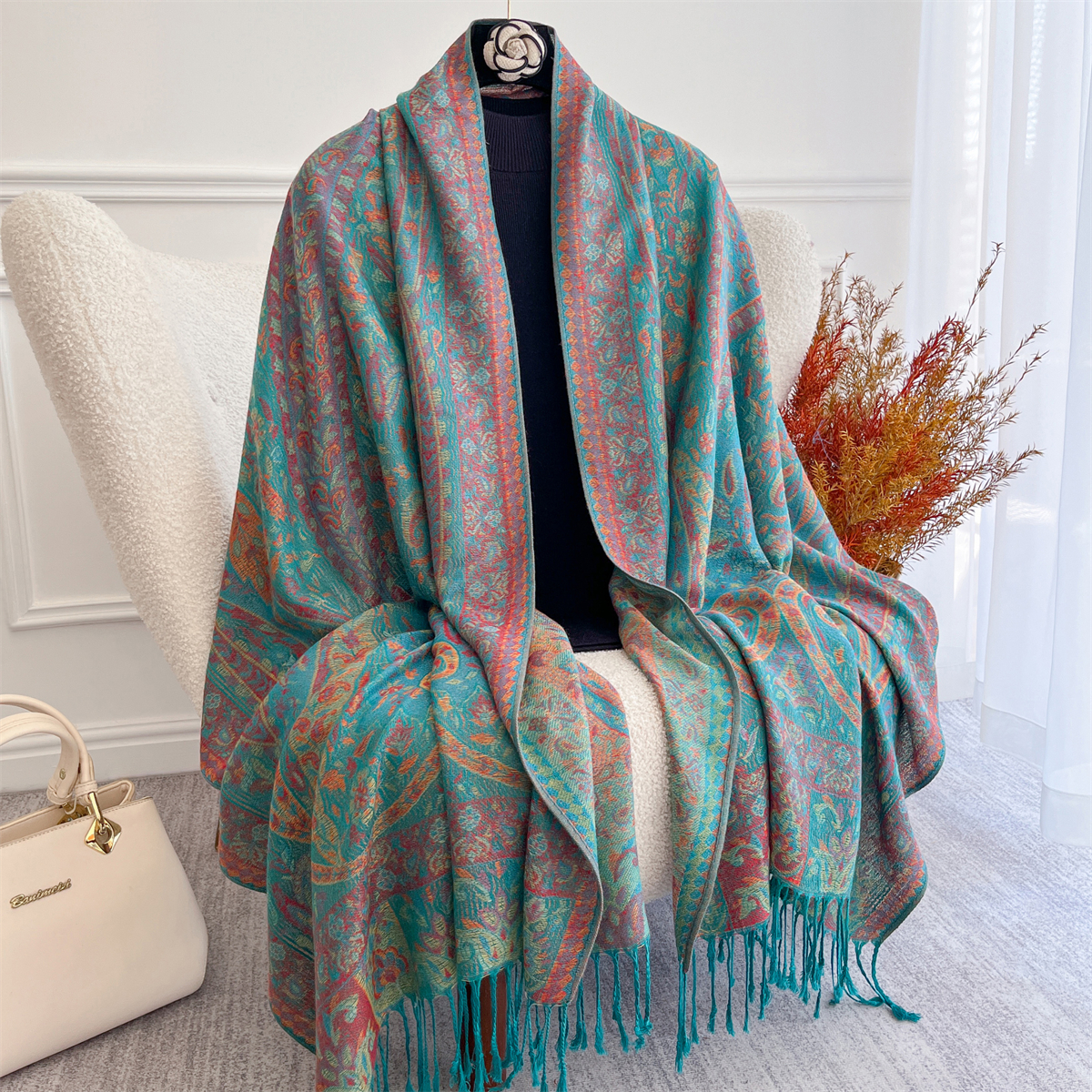 Bufanda de Jacquard gruesa y c - Travel Accessories Neck reseña y precio