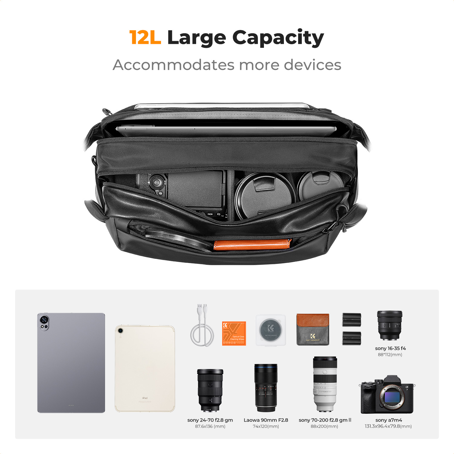 K&F CONCEPT-Bolso bandolera pa - Camera Bag Travel reseña y precio