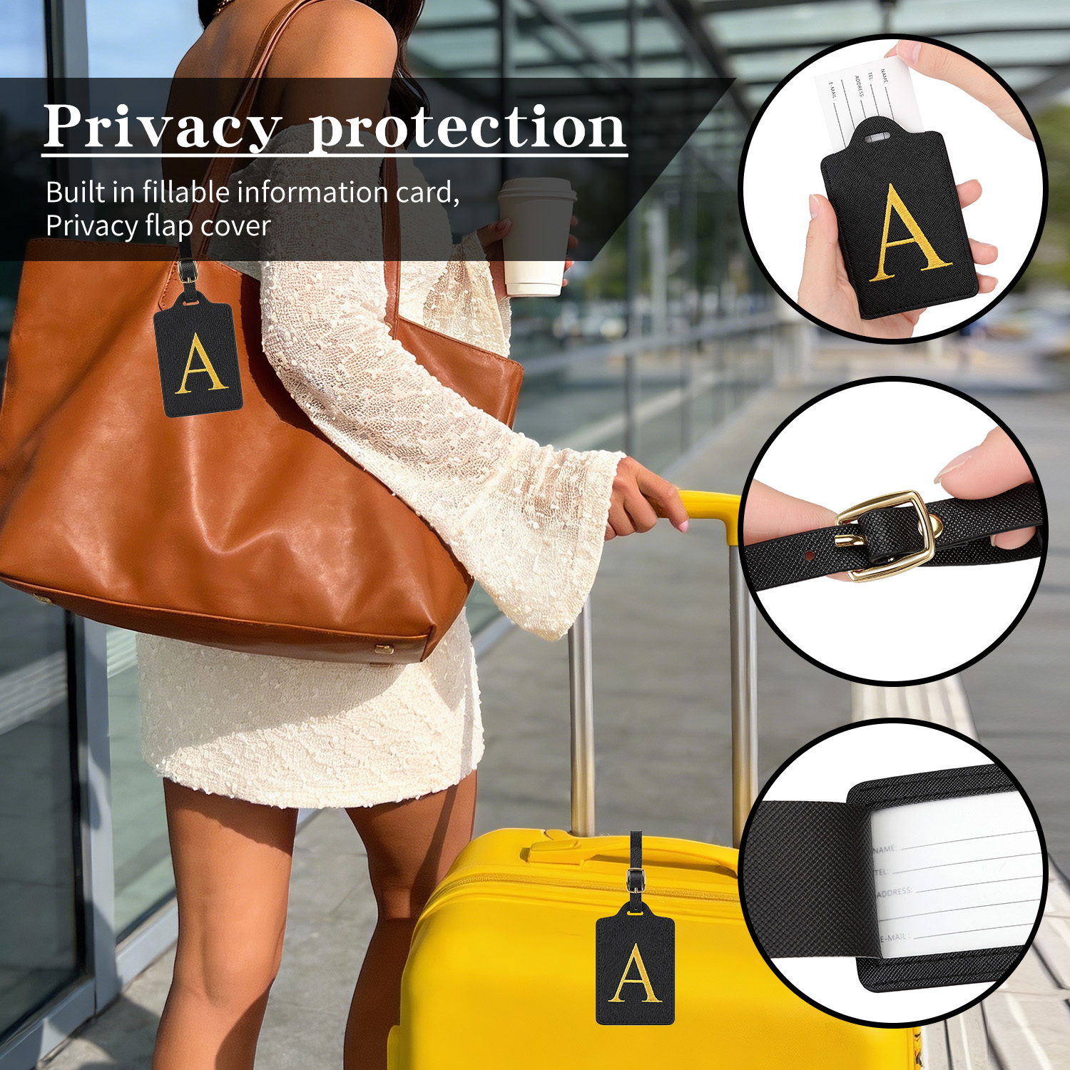 Etiqueta de equipaje de cuero  - Travel Accessories List reseña y precio
