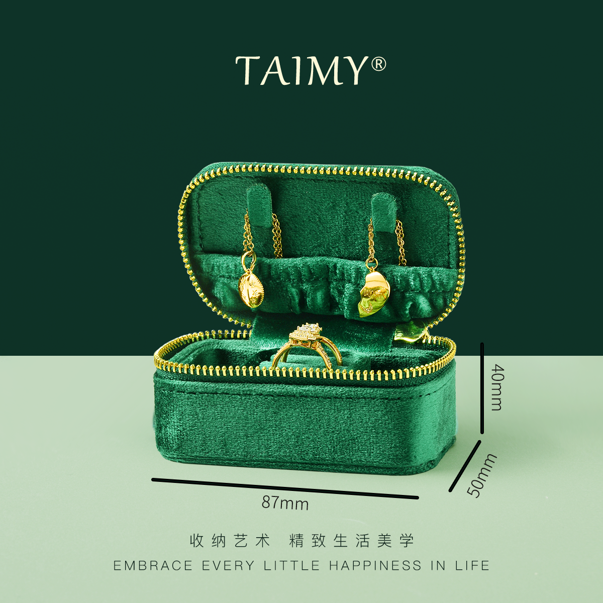 TAIMY Mini joyero de terciopel - Travel Jewellery & Accessories Organiser reseña y precio