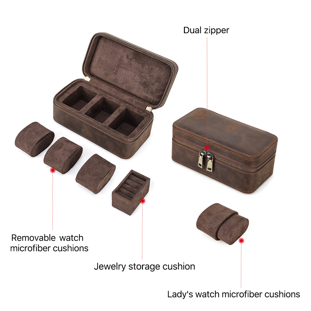 Estuche de reloj de cuero genu - Travel Jewellery & Accessories Organiser reseña y precio