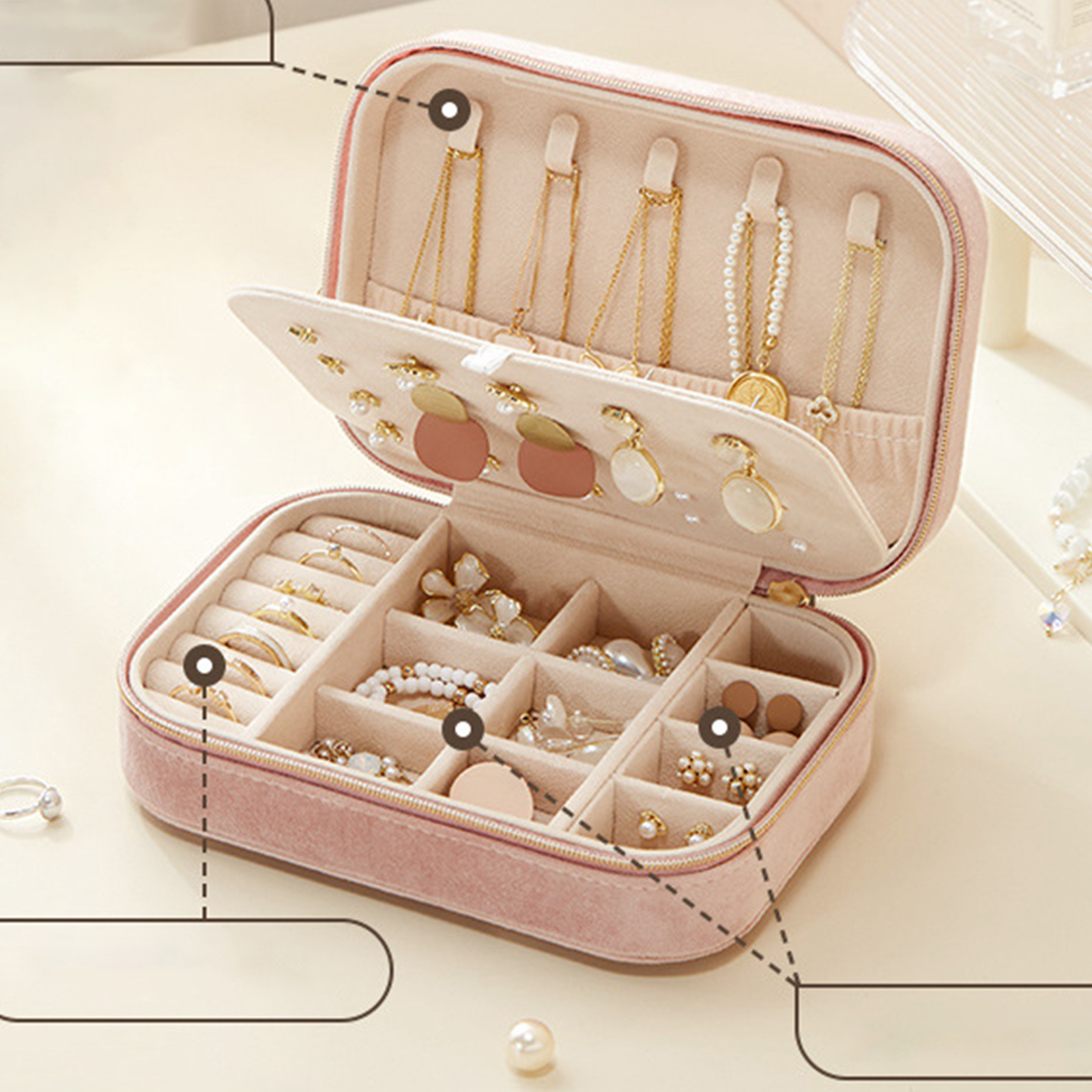 Vitrina de joyería con múltipl - Travel Jewellery & Accessories Organiser reseña y precio