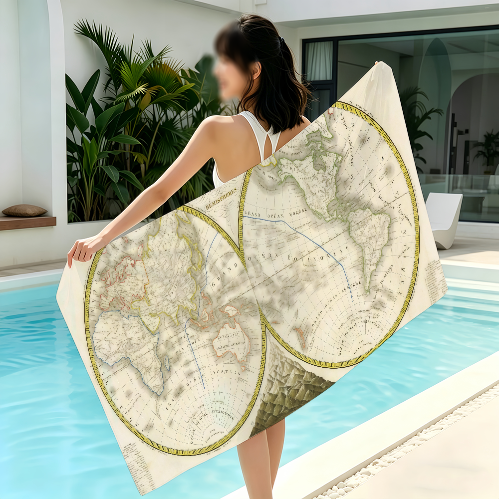 Toalla con mapa del mundo anti - Travel Yoga Accessories reseña y precio