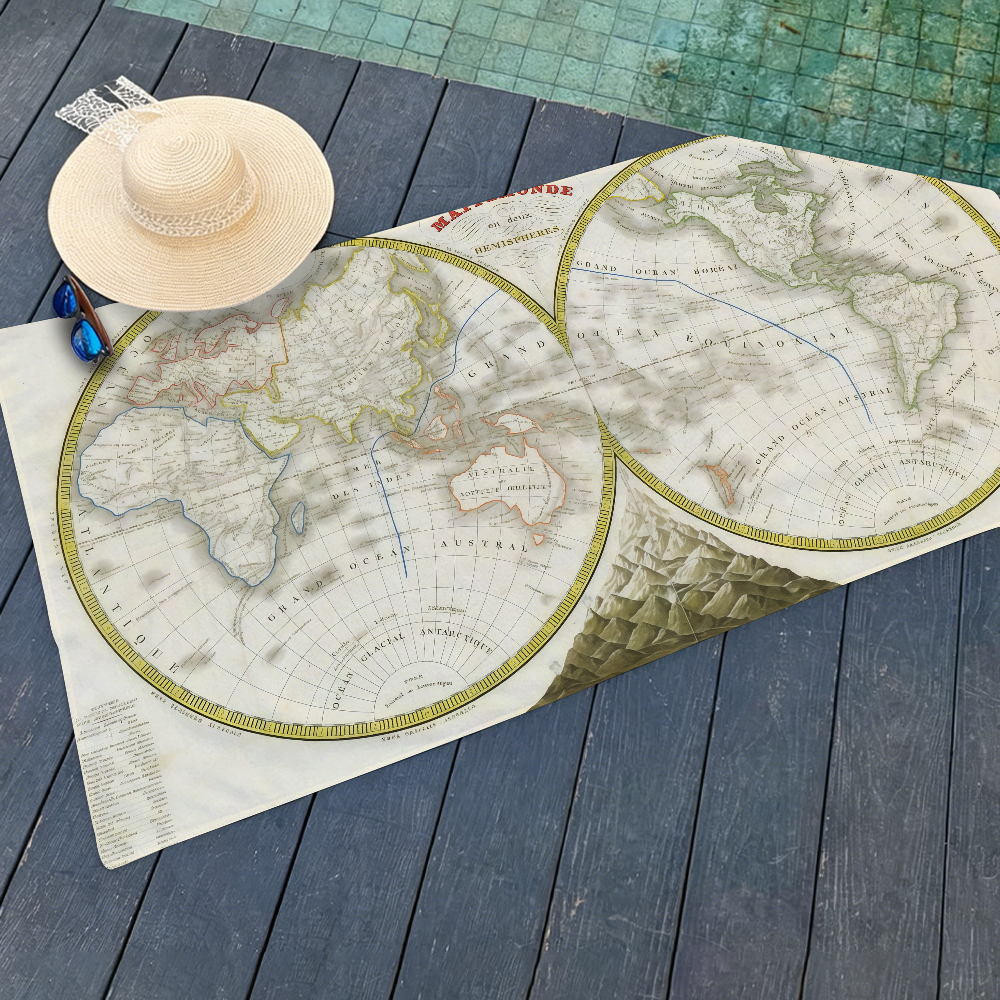 Toalla con mapa del mundo anti - Travel Yoga Accessories reseña y precio