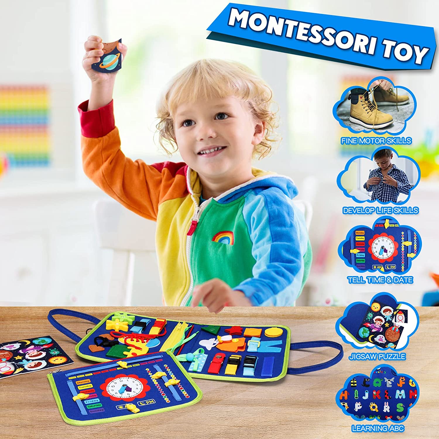 Tablero ocupado Montessori par - Travel Accessories Toddler reseña y precio