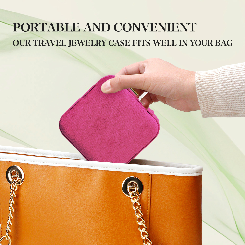 TAIMY-joyero de terciopelo ros - Travel Jewellery & Accessories Organiser reseña y precio